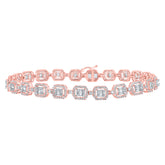 4CTW-DIA NK SQUARE BAGUETTE MENS BRACELET (8 INCH)